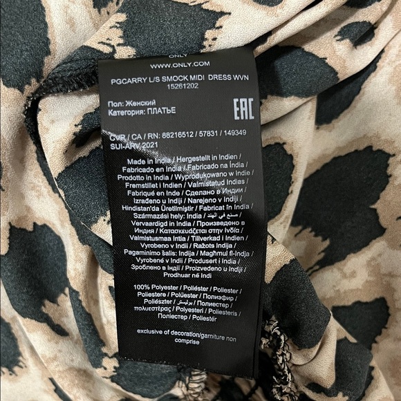 Leopard Print Long Sleeve Dress - Picture 6 of 6